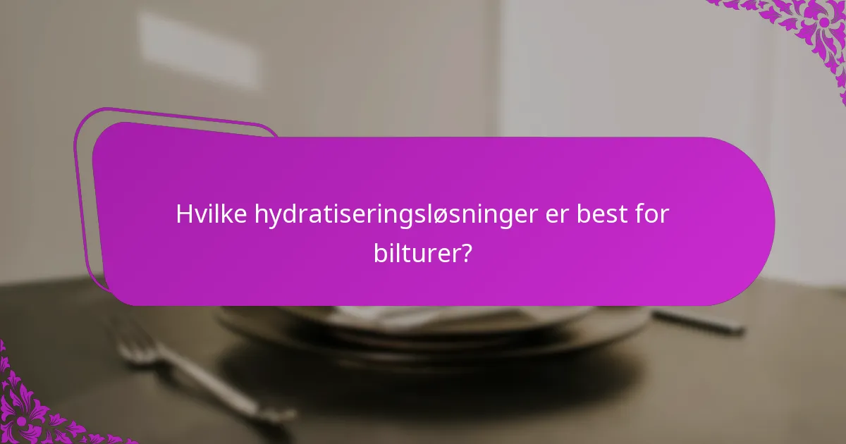Hvilke hydratiseringsløsninger er best for bilturer?