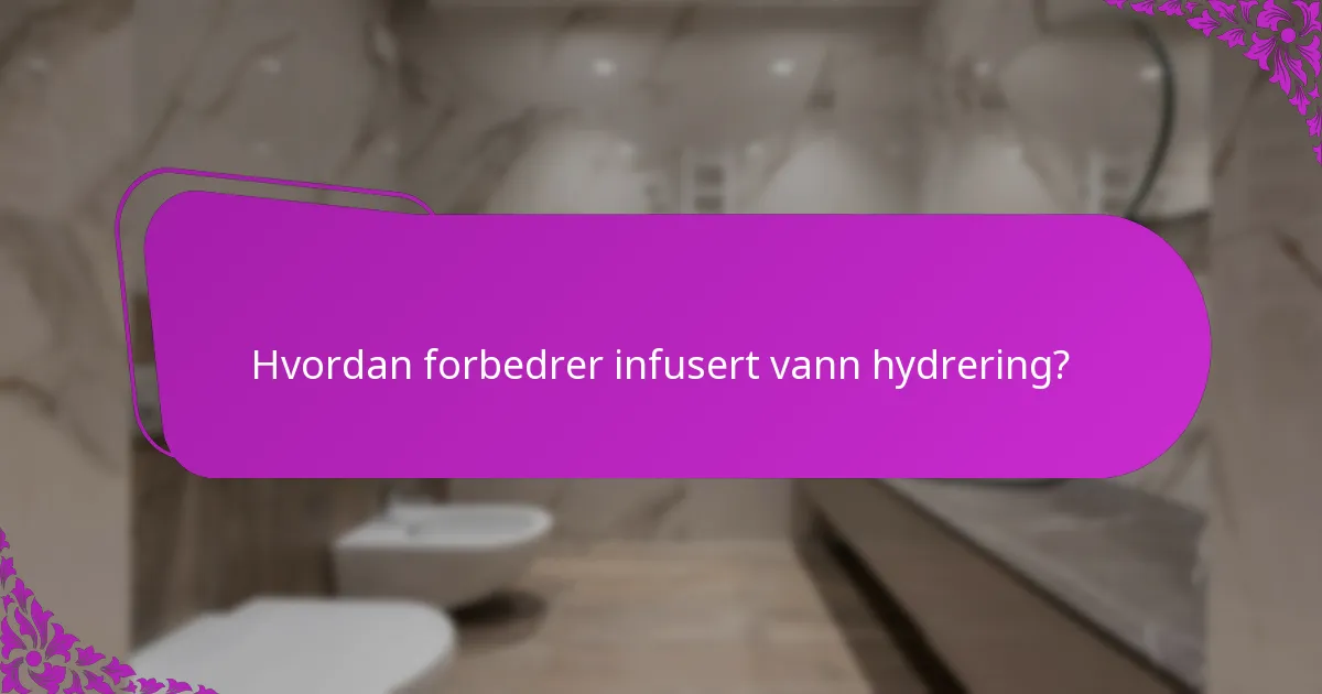 Hvordan forbedrer infusert vann hydrering?